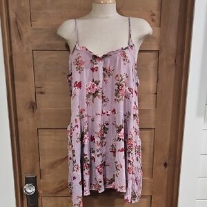 Floral Lilac Slip Dress with Spaghetti Straps Natural Life Size Med.  E.U.C
